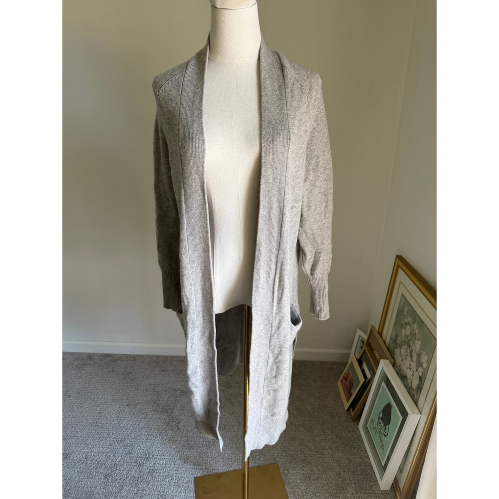 The Cashmere Project Gray‎ 100% Cashmere Long Open Front Cardigan Small S